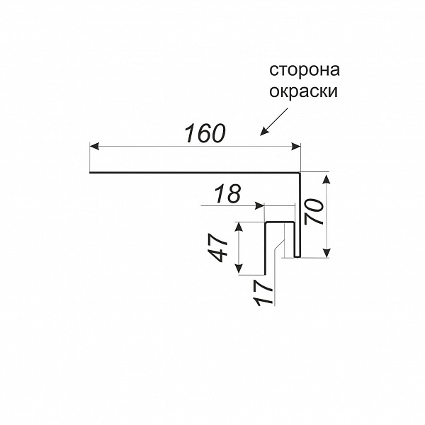 Околооконная планка сложная (J-фаска) 160*70*2000 (ПЭ-01-6005-0.45)